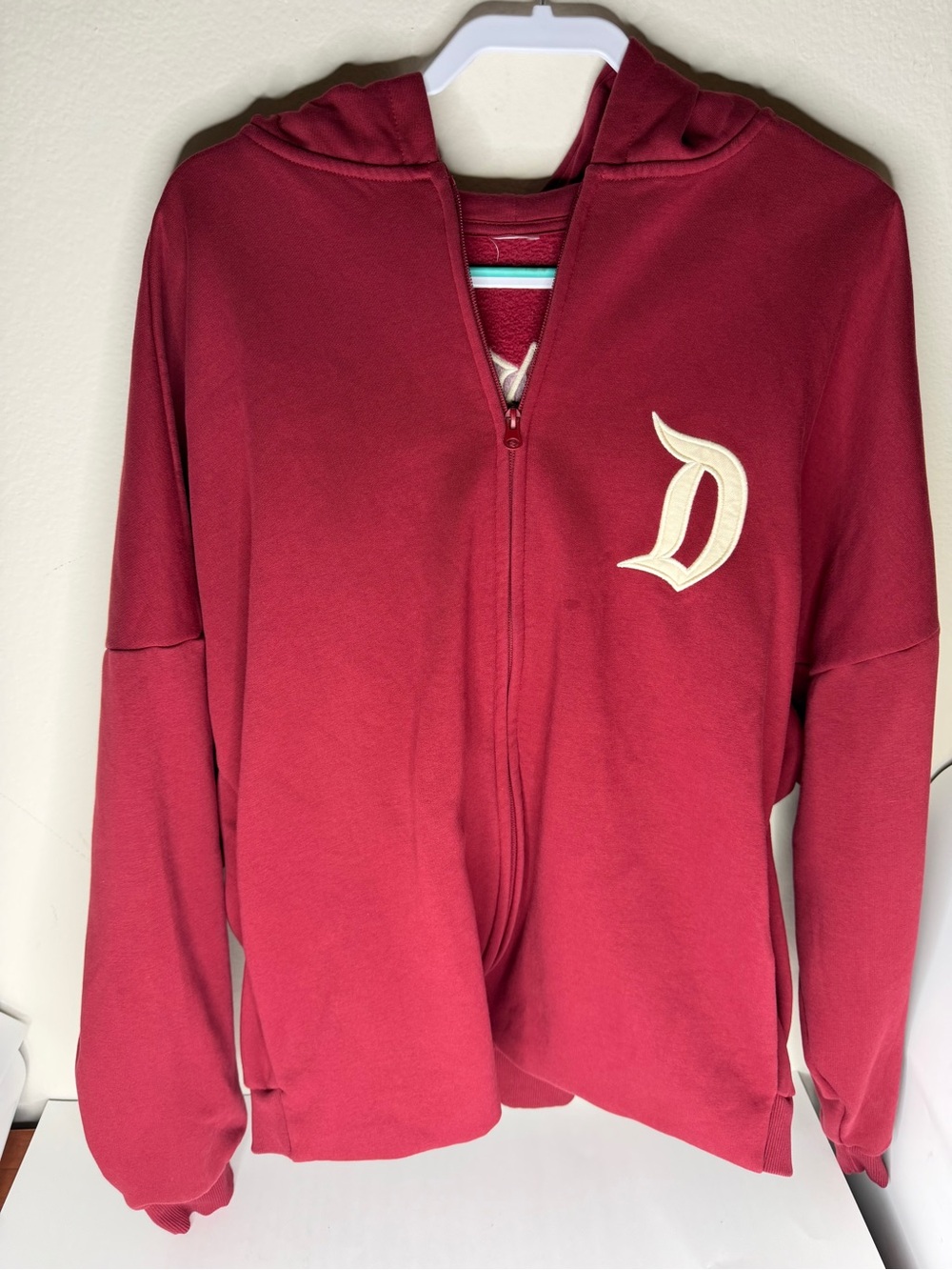 Disney Disneyland Est. 1955 Red Zip-Up Hoodie Sweatshirt Adult Size 2XL